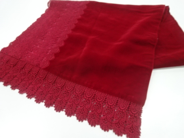 ビロードレース草花模様ショール